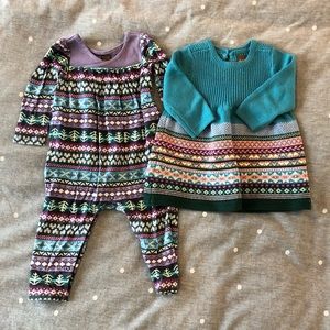 [set of 2] Tea Collection romper and knit dress
